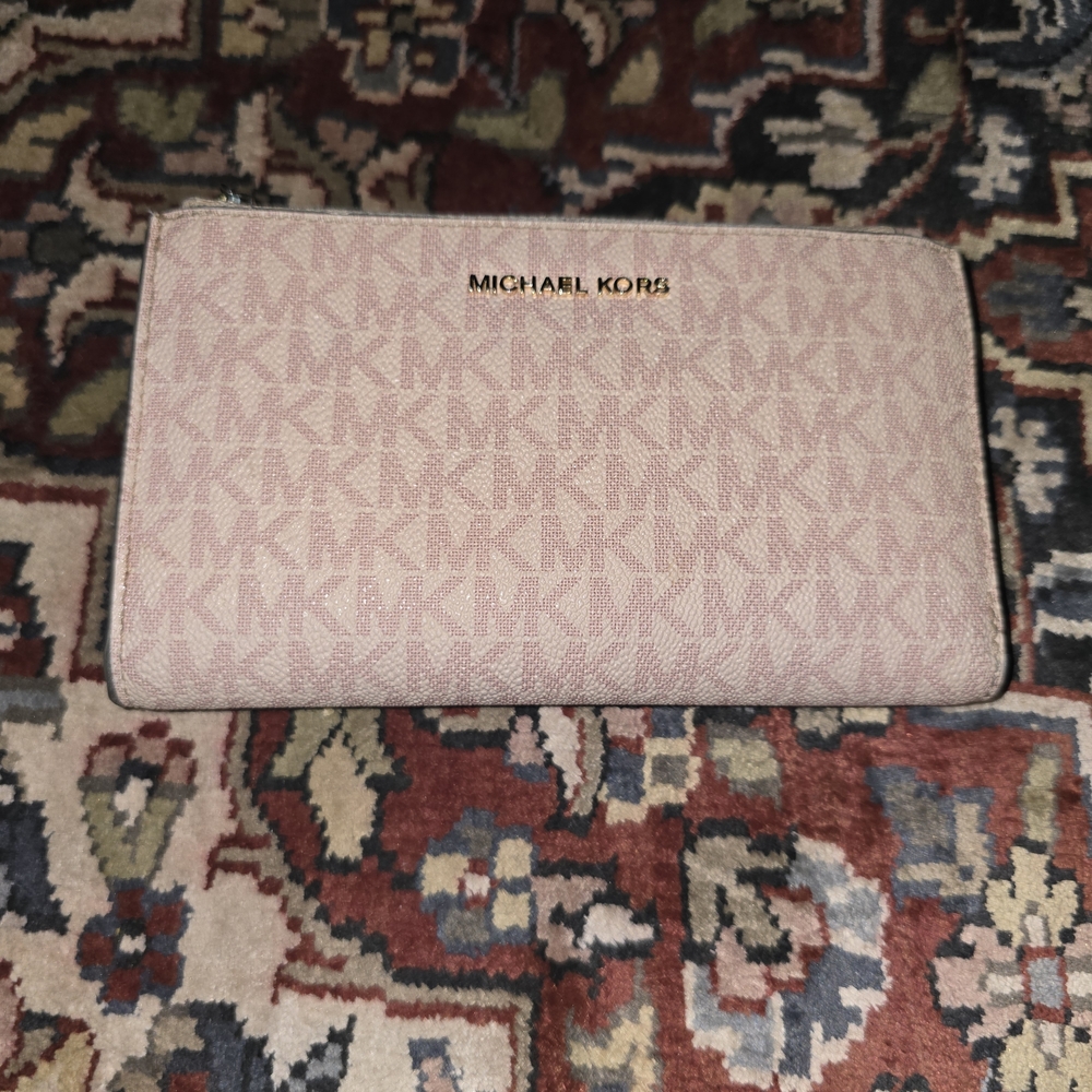 Michael Kors Pink Jet Set Double Zip Phone Wristlet